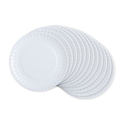 Image showing  Melamine Reusable Picnic Plates, White