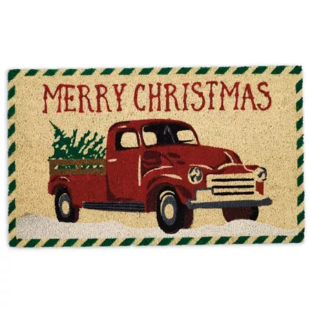 Zingz & Thingz Merry Christmas Truck Doormat Christmas Door Mats