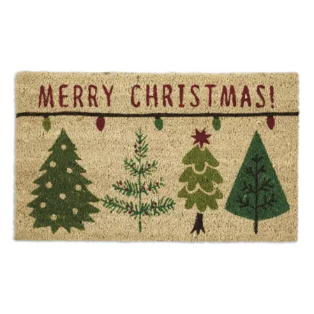 Zingz & Thingz Merry Christmas Trees Doormat Christmas Door Mats