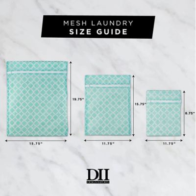 Image showing  Lattice Set D Mesh Laundry Bags, Aqua, 6-Pack
