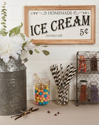 Image showing  Farmhouse Ice Cream Sign, 14 in. x 7.5 in. x 7 in.