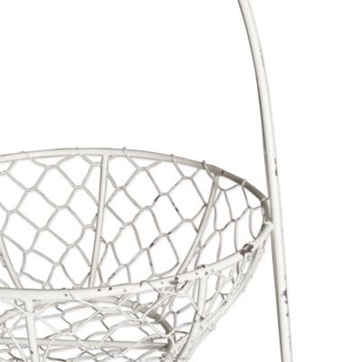 Image showing  Antique Chicken Wire Tiered Fruit Stand, 11.8 in. W x 19.7 in. H