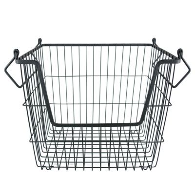 Zingz & Thingz Rectangular Metal Basket, 12.5 in. x 11 in. x 9 in.