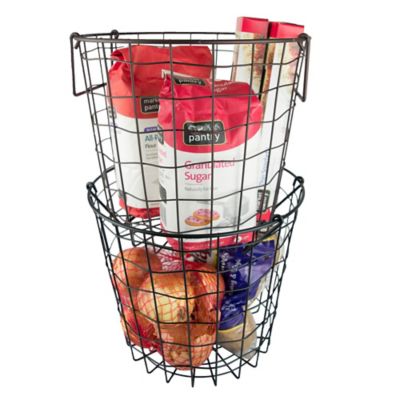 Image showing  Round Metal Basket, 12 in. x 12 in. x 10 in.