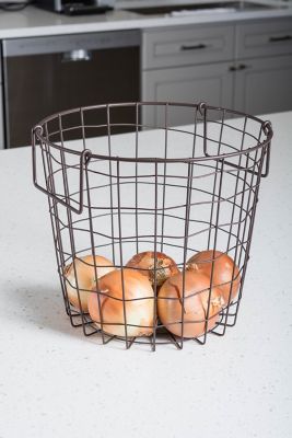 Image showing  Round Metal Basket, 12 in. x 12 in. x 10 in.