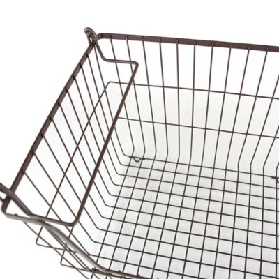 Image showing  Rectangular Metal Basket, 12.5 in. x 11 in. x 9 in.