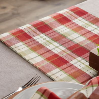 Image showing  Mountain Trail Plaid Reversible Embellished Table Runner