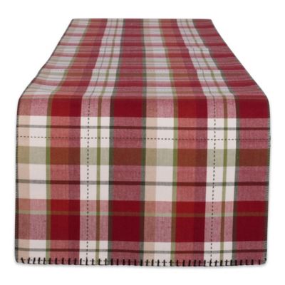 DII Mountain Trail Plaid Reversible Embellished Table Runner