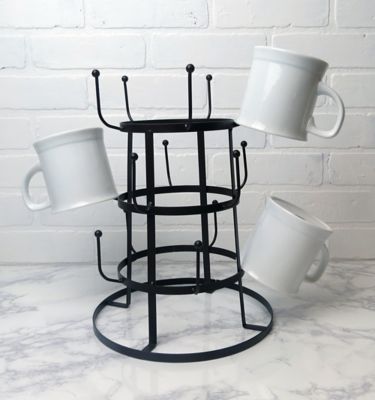 Image showing 1 th DII Vintage Mug Stand, Black, 9.5 in. Diameter x 12.8 in. H, 15 Mug Capacity