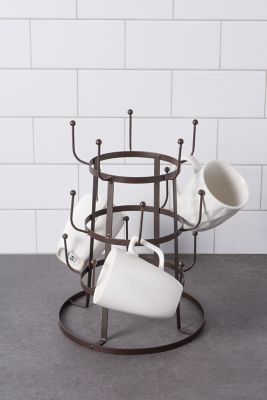 Image showing  Vintage Mug Stand, Rustic Bronze, 9.5 in. Diameter x 12.8 in. H, 15 Mug Capacity