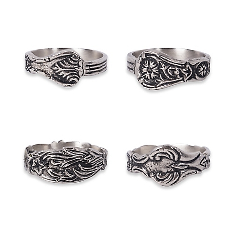 Zingz & Thingz Assorted Silver Spoon Napkin Rings, 4 pc.