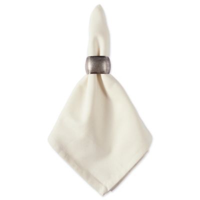 Image showing  Silver Textured Square Napkin Rings, 6 pc.