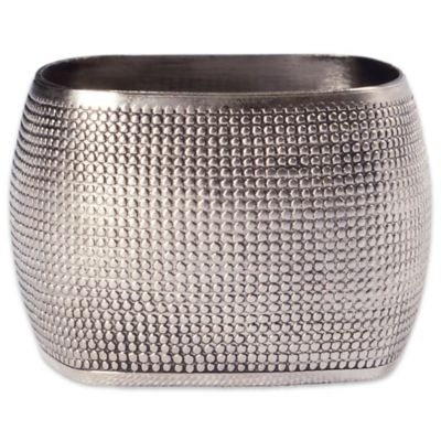 Image showing  Silver Textured Square Napkin Rings, 6 pc.