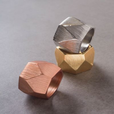 Image showing  Gold Triangle Band Napkin Rings, 6 pc.