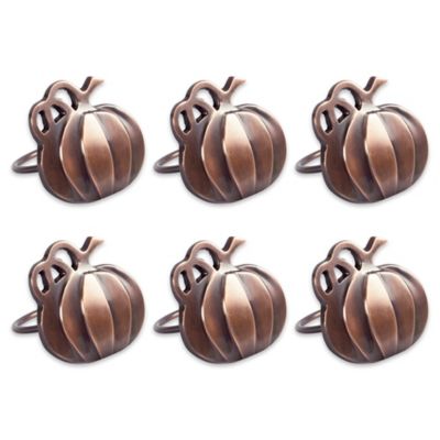 Zingz & Thingz Harvest Pumpkin Napkin Rings, 6 pc.