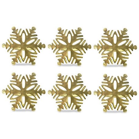 Zingz & Thingz Gold Snowflake Napkin Rings