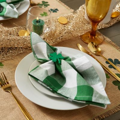 Image showing  Green Shamrock Napkin Rings, 6 pc.