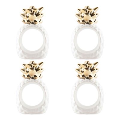 Zingz & Thingz Gold Pineapple Napkin Rings, 4 pc.