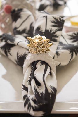 Image showing  Gold Pineapple Napkin Rings, 4 pc.