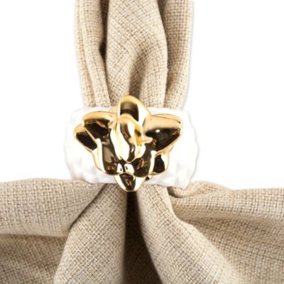 Image showing  Gold Pineapple Napkin Rings, 4 pc.