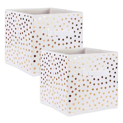 Zingz & Thingz Non-Woven Dots Square Polyester Cube Storage Bin, 11 in. x 11 in. x 11 in.