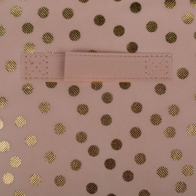 Image showing  Non-Woven Pink/Gold Dots Millennial Square Polyester Cube, 11 in. x 11 in. x 11 in.