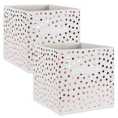 Zingz & Thingz Non-Woven Dots Polyester Cube Storage Bin, 13 in. x 13 in. x 13 in.