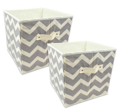 Zingz & Thingz Non-Woven Chevron Square Polyester Storage Cubes, 13 in. x 13 in. x 13 in., 2 pc.