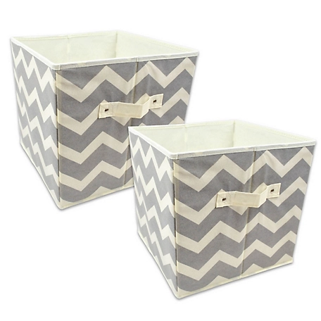 Zingz & Thingz Non-Woven Chevron Square Polyester Storage Cubes, 13 in. x 13 in. x 13 in., 2 pc.