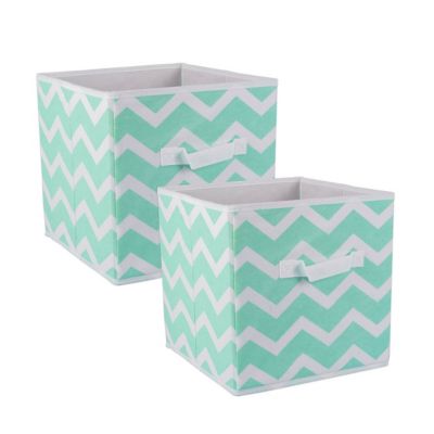 DII Non-Woven Polyester Cube Chevron Square Storage Bin