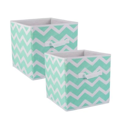 Zingz & Thingz Non-Woven Polyester Cube Chevron Square Storage Bin