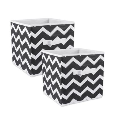 Zingz & Thingz Chevron Teal Square Non-Woven Polyester Cube Storage Bin, 11 in. x 11 in. x 11 in.