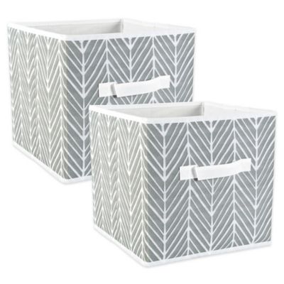 DII Non-Woven Herringbone Square Polyester Storage Cubes, 13 in. x 13 in. x 13 in., 2 pc.