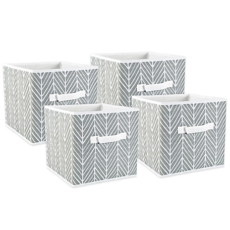 Zingz & Thingz Non-Woven Herringbone Square Polyester Storage Cubes, 11 in. x 11 in. x 11 in., 4 pc.