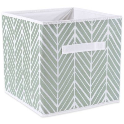 Image showing  Non-Woven Polyester Herringbone Cube Square Storage Bin, 11 in. x 11 in. x 11 in.