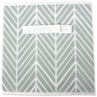 Image showing  Non-Woven Polyester Herringbone Cube Square Storage Bin, 11 in. x 11 in. x 11 in.