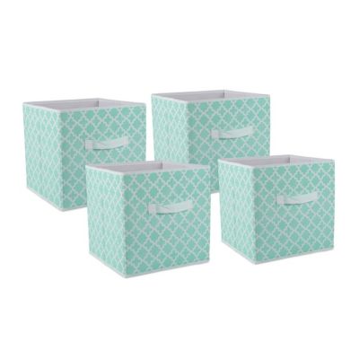 Zingz & Thingz Non-Woven Polyester Cube Lattice Square Storage Bin, 11 in. x 11 in. x 11 in., CAMZ37002