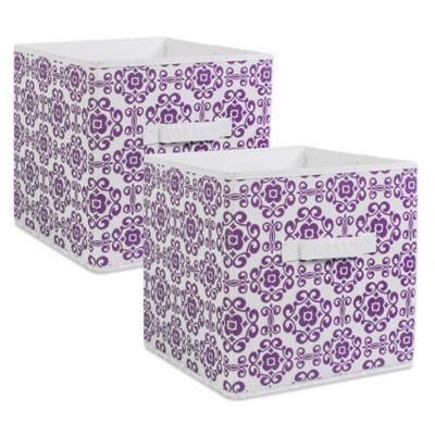 Zingz & Thingz Non-Woven Polyester Cube Scroll Square Storage Bin