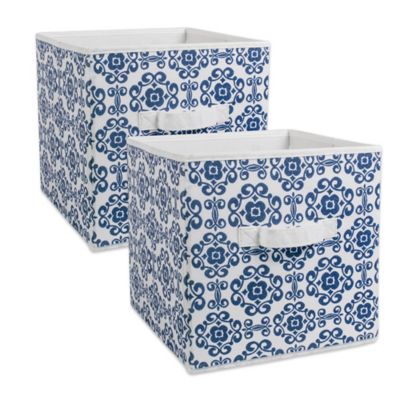 Zingz & Thingz Non-Woven Polyester Cube Scroll Square Storage Bin