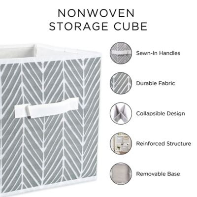 Image showing  Solid Square Non-Woven Polyester Cube Storage Bin, 11 in. x 11 in. x 11 in., CAMZ37175