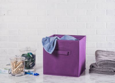 Image showing  Solid Square Non-Woven Polyester Cube Storage Bin, 11 in. x 11 in. x 11 in., CAMZ37175
