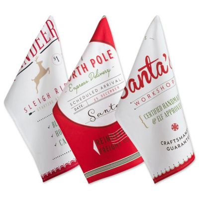 Zingz & Thingz North Pole Holiday Printed Dish Towel Set, 3 pc.