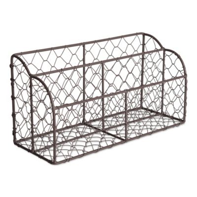 Zingz & Thingz Chicken Wire Metal Desktop Letter Holder, 10.25 in. x 3.9 in. x 5. 10 in.