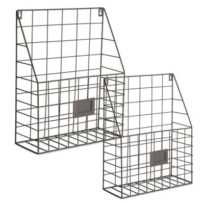 Zingz & Thingz Farmhouse File Basket, 10.25 in. x 3.15 in. x 14.2 in. (Medium), 12.6 in. x 4.5 in. x 15.4 in. (Large), 2 pc.