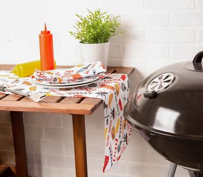 Image showing  BBQ Fun Print Outdoor Table Runner