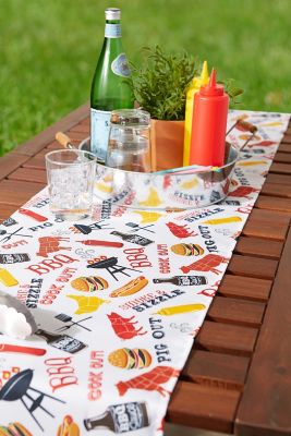 Image showing 5 th DII BBQ Fun Print Outdoor Table Runner