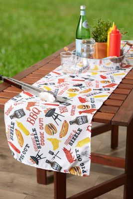 Image showing 6 th DII BBQ Fun Print Outdoor Table Runner
