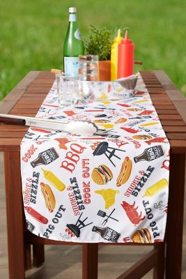 Image showing 8 th DII BBQ Fun Print Outdoor Table Runner