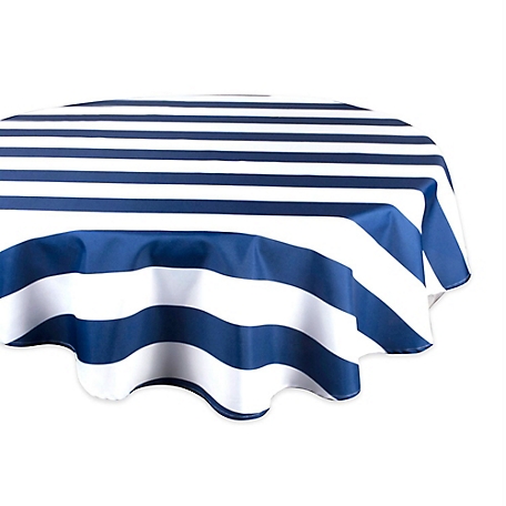 Design Imports Cabana Striped Round Outdoor Tablecloth