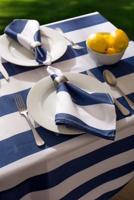 Image showing  Cabana Striped Round Outdoor Tablecloth